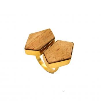 WOOD MEATAL RING 